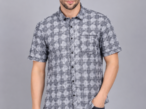 Slim Fit Half Sleeves Casual Shirt